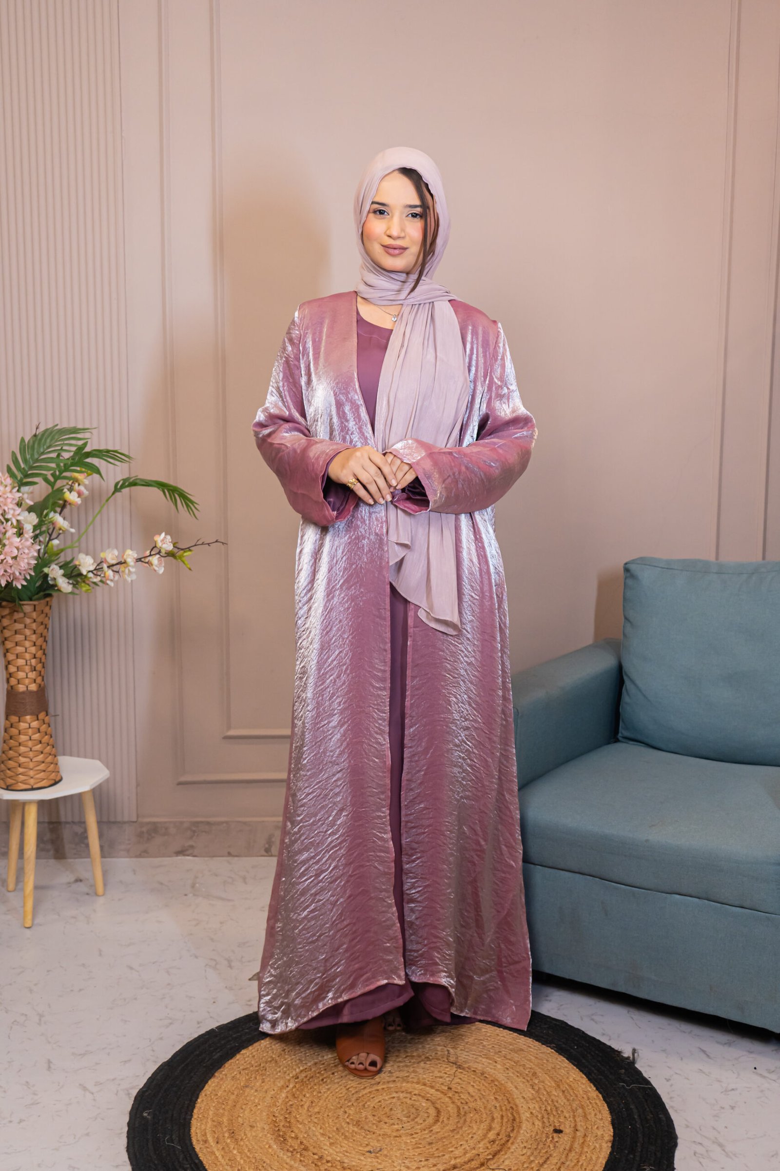 Fendi Organza Abaya Blush Pink