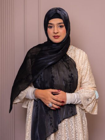 Organza Thread Hijab Black