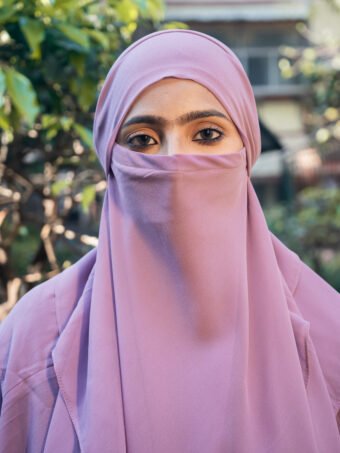 Double Layer Khimar Mauve