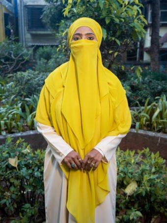 Double Layer Khimar Mustard