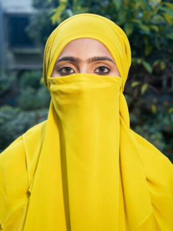 Double Layer Khimar Mustard