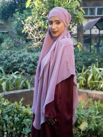 Double Layer Khimar Mauve