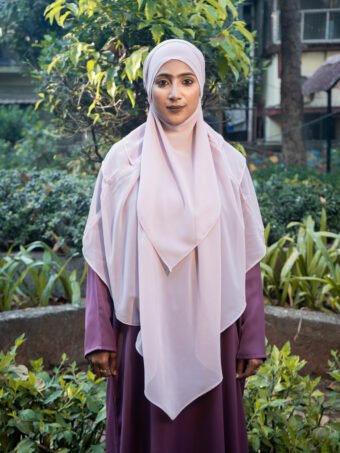Double Layer Khimar Soft Pink