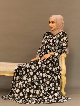 Black Floral Gown