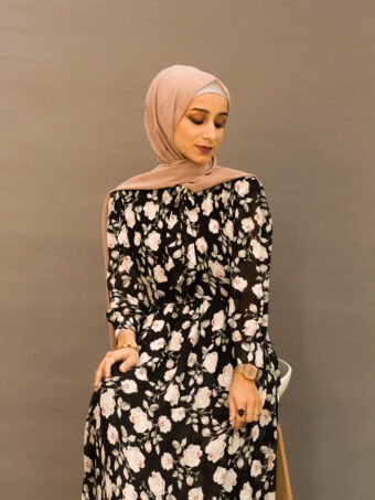 Black Floral Gown