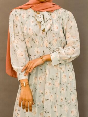 Offwhite Floral Gown