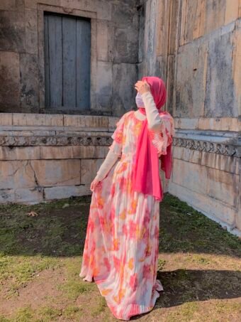 Peach Petal Blush Tye-Dye Gown