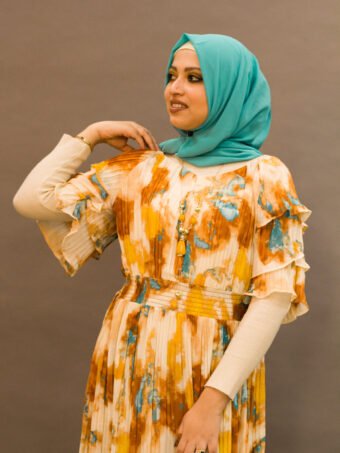 Sunset Turquoise Glow Tye-Dye Gown